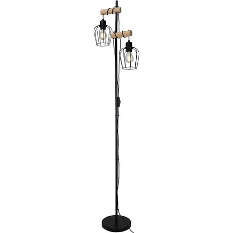FABIAN, INDOOR METAL-WOOD FLOOR LAMP, E27 2X MAX 40W, MATT B (1/4)