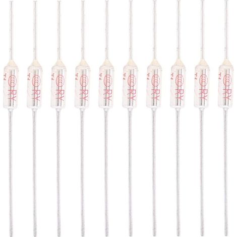 Jeffergarden 10 Pcs 10A 250V Thermal Fuses, Metal Shell Thermal Fuse Cutoff, Temperature Fuse(192°C) (1/4)