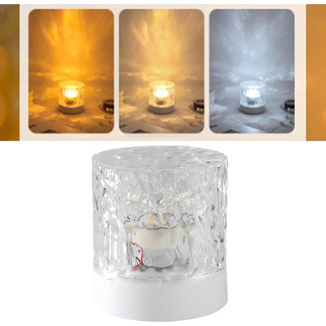 Lampe ambiance LED ondulation eau 360°, lumière douce chaude, tendance chambre à coucher (1/4)