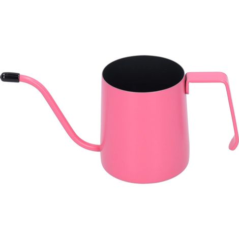 Théière à col de cygne, théière en acier inoxydable, cafetière à oreilles suspendues de 350 ml, théière à café à bec en col de cygne pour café et thé à verser(rose 350ml) (1/5)
