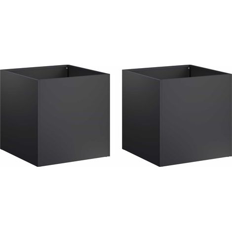 Garten-Pflanzgefäß 2 Stk. Schwarz 20 x 20 x 20 cm vidaXL