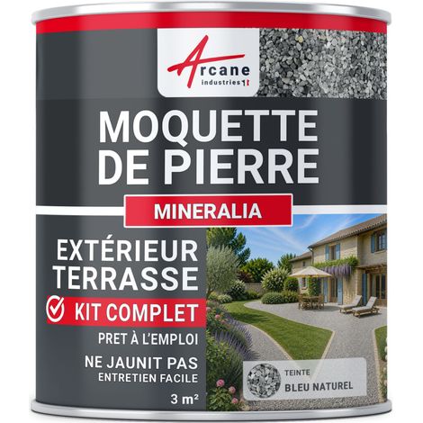 Kit moquette de pierre extérieur terrasse - Résistant UV & drainant - 3 m² Bleu Naturel - ARCANE INDUSTRIES (1/5)