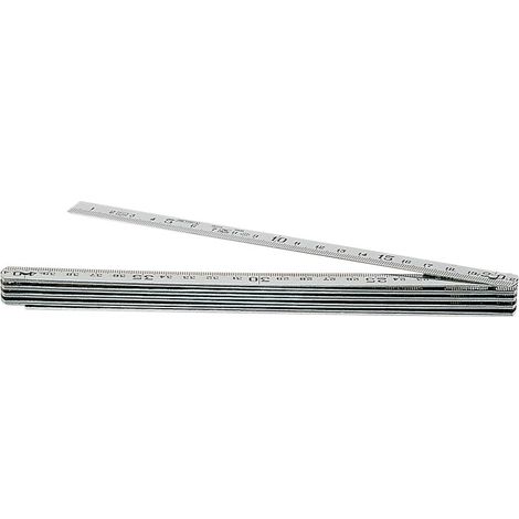 Metrica 16010 - Metro avvolgibile in acciaio INOX, lunghezza 2 metri, mm/mm