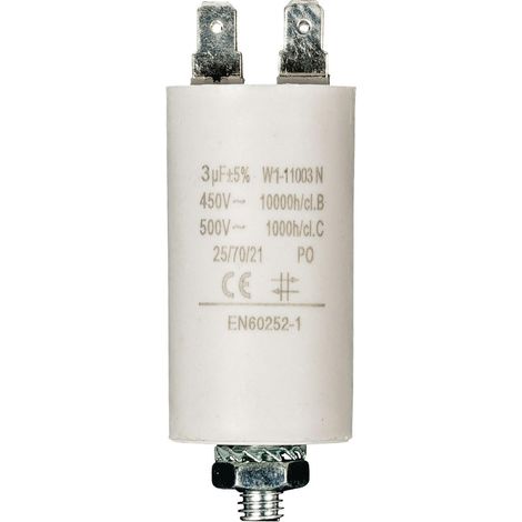 Nedis W1-11003N Condensateur 3µF Blanc 30x57 mm