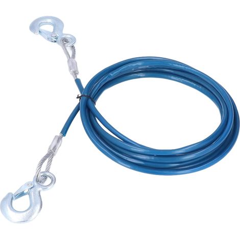 Corde de Remorquage en Fil D'acier, Câble de Remorquage de Voiture de 4 Mx 10 Mm, Corde de Sangle de Remorquage Robuste, Résistance à la Rupture de 11 023 Lb pour Pick-up de (1/5)