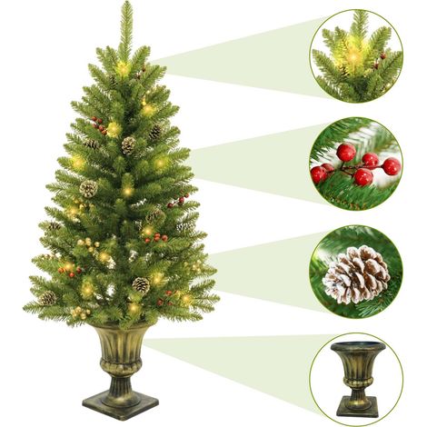Sapin De Noël Artificiel 2 Pièces En PVC Flocké - Mini Arbres De Noël Déjà Décorés Pour Table - Décoration Festive Élégante Avec Design Crayon (1/5)