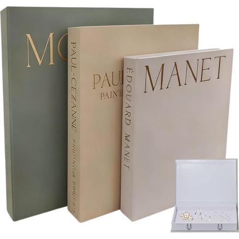 Set di 3 libri decorativi: decorazione impilabile, scatola porta libri decorativa con chiusura magnetica, espositore per libri per la decorazione della casa, libreria (1/5)