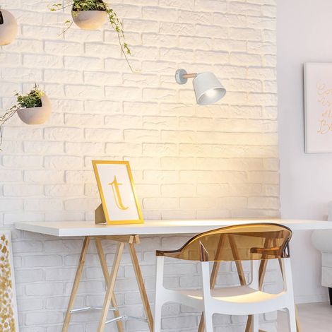 Lámpara de Pared Vigone, Aplique de Metal, Blanco (1/3)