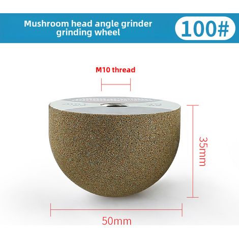Meule diamantée à tête champignon, outil de fabrication de pots de fleurs, fond arrondi, pour meuleuse d'angle (Meule diamantée à tête champignon 100 grain moyen-grossier) (1/5)