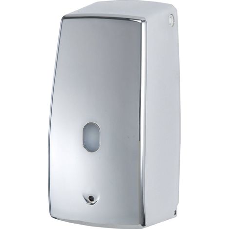 WENKO Distributore automatico di sapone a muro, senza contatto, Treviso, Capacità 650ml, Plastica, 11x22,5x10,5 cm, Cromato (1/5)