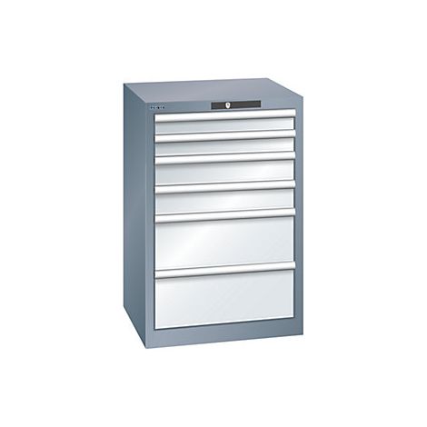 Cajonera con 6 cajones  A x P x H 564 x 572 x 850 mm  gris