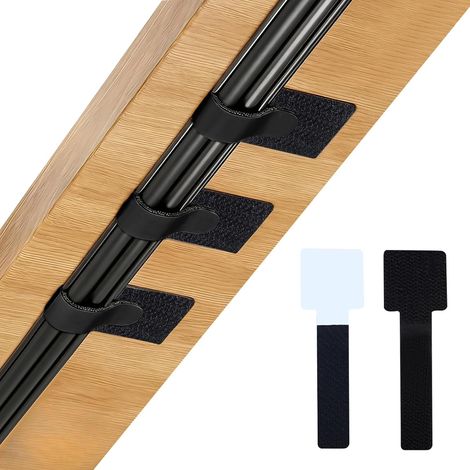 Lot de 50 supports câbles auto-adhésifs avec fermeture clip - Gestion des électroniques chargeur accessoires domicile bureau (1/5)
