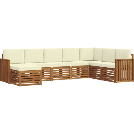 vidaXL Ensemble de canapés d'extérieur 8 pc Naturel et Crème