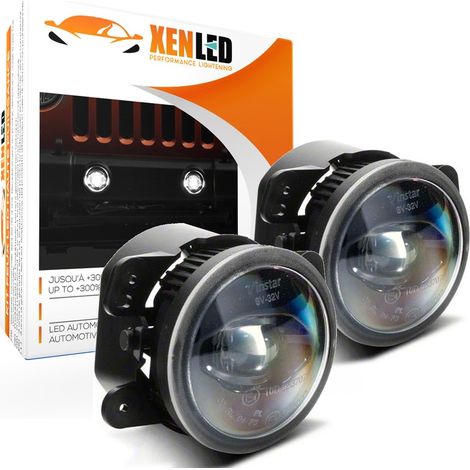 2x Anti-brouillard LED Jeep Wrangler, Cherokee/Grand, Charger et Dodge Journey - Feux complets plug&play (1/5)