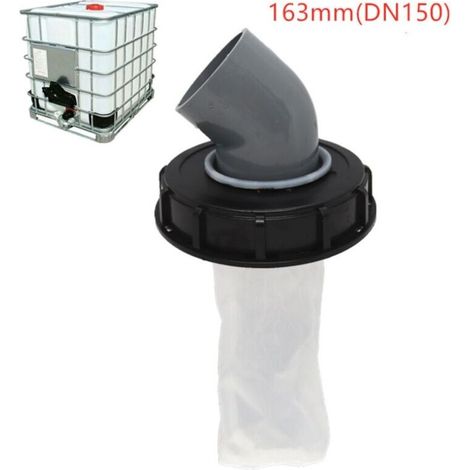 Couvercle de réservoir IBC avec filtre nylon 163mm – Filtration efficace pour eau de pluie – Matériaux PE. nylon. PVC – Angle 45° (1/4)