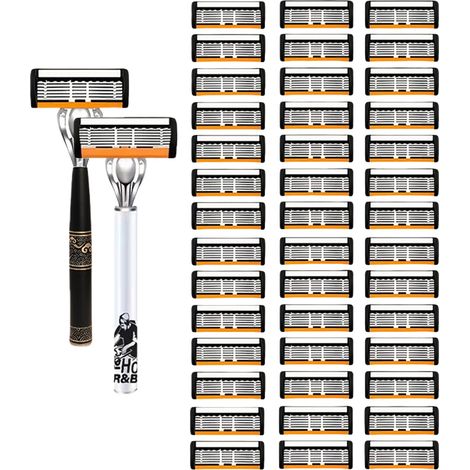 Tête De Rasoir 6 lames De Rechange,2 manches de rasoir + 42 lames
10
2 manches de rasoir + 60 lames (1/4)