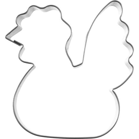 Cortador de galletas de acero con forma de gallina, 6,5 cm (1/2)