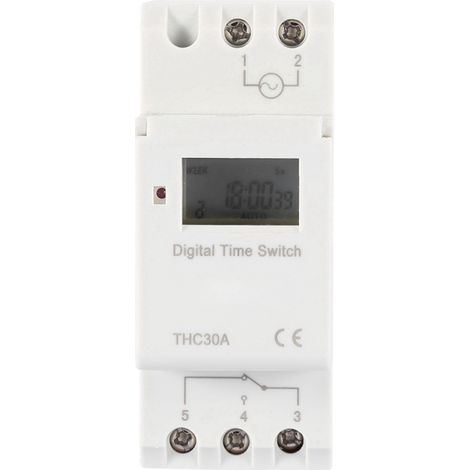 Minuterie numérique THC 30A – Interrupteur horaire programmable – 220V – Pour éclairage, chauffage ou arrosage – Précis et fiable
