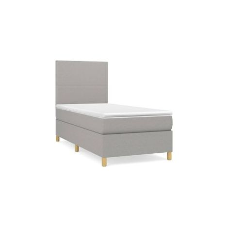 Sommier à lattes de lit avec matelas Gris clair 100x200 Tissu (1/5)