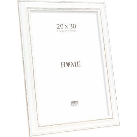 Cadre Bois Couleur Blanc Photo 20x30cm S221H3 (1/5)