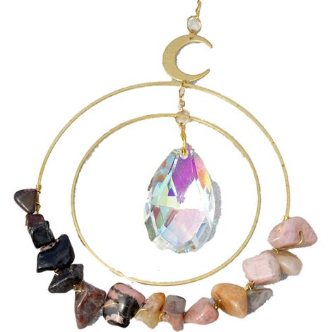 Carillon éolien suspendu en cristal, attrape-soleil, pour fenêtre, maison, jardin (1/5)