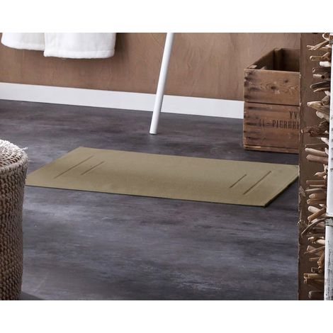 Tapis de Bain Uni et Coloré Beige foncé 50x90 cm