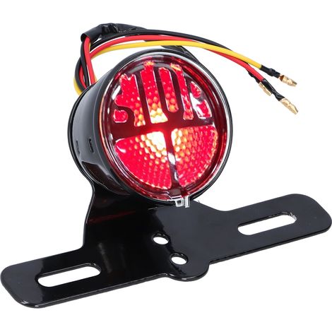 Decdeal Feux arrière de moto, feu stop, Modification de Style rétro, universel, DC12V, avec support de plaque d'immatriculation, adapté à Honda