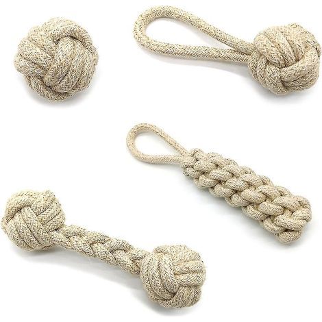 Spielzeug für die Backenzähne von Welpen, niedliche, geknotete Bälle aus lebensmittelechter Baumwolle, sicheres Spielzeug (1/4)