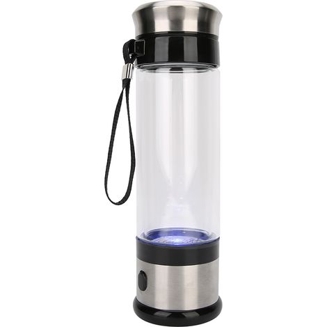 Bouteille d'eau riche en hydrogène, générateur portable de H2, tasse ioniseuse, verre de purification, appareil santé, 420ml, charge USB, cadeau bien-être, sport et voyage. (1/5)
