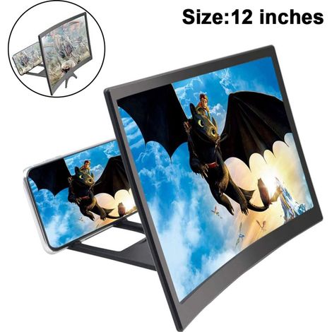12/14-Zoll-Handy-Bildschirmlupe 3D-Bildschirme Lupe zum Ansehen von Filmvideos Handy-Lupe Lupe für Smartphones(12 Zoll) (1/5)