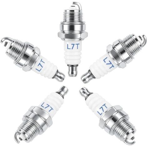 Lot de 5 Bougie d'allumage L7T pour NGK BPMR7A et Bo-sch WSR6F WSR5F et Plus de Bougies Allumag. Tronçonneuse Tondeuse à gazon Petit Moteur Accessoire Pièces (1/3)