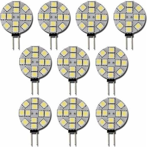 Lot de 10 ampoules LED G4 DC 12 V, non dimmables, blanc 6 000 K, remplacement d'une ampoule halogène 20 W pour cuisine, camping-car, caravane, bateau (1/4)