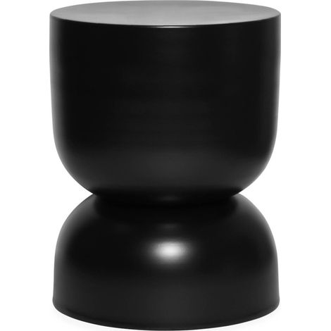 Side table, end table, metal bedside table Ø32 x H42cm, Madi, Black, 32x32x42 cm