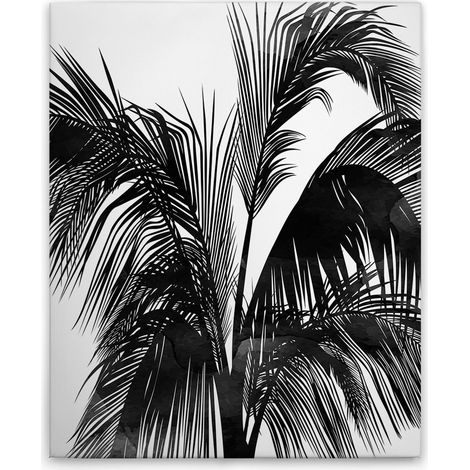 Leinwandbild Palmen M1-No.50686 - Kunstdruck auf Leinwand in Schwarz Weiß - Wandbild 40 x 50 cm (1/5)