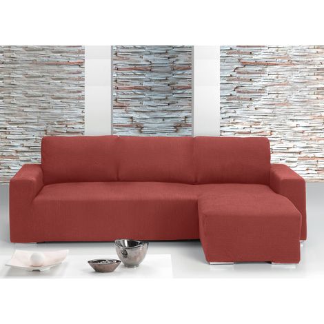Copridivano Con Penisola Chaise Longue Tinta Unita Siena Mod Capri, misuraSinistracoloreSiena (1/5)