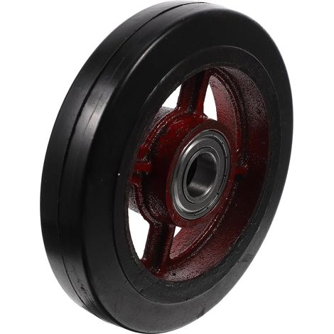 Roue de Chariot Utilitaire 8 Pouces en Caoutchouc Robuste, Roue de Rechange Antichoc Silencieuse pour Chariot de Jardin, Accessoire Solide pour Entretien Extérieur et Transport (1/5)