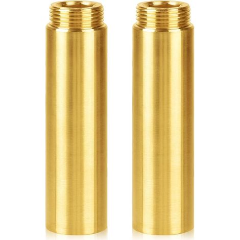 GDHZS- Deux tubes d\'extension de robinet en laiton de 1/2" x 80 mm, DN15, tubes d\'extension filetés en laiton, pour l\'installation d\'eau chaude et d\'eau potable. (1/5)