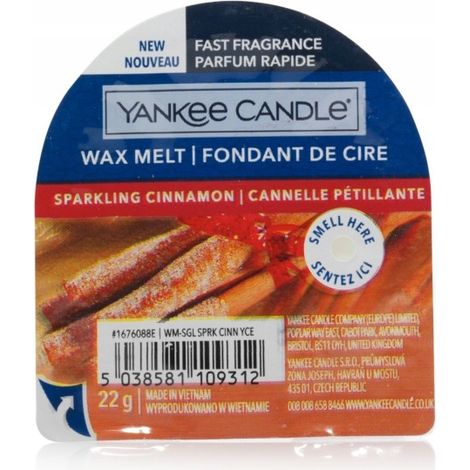 Vela Yankee Candle de cera brillante con aroma a canela, 22 g (1/2)
