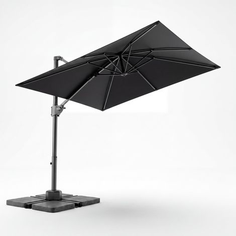 Parasol Déporté Carré 270×270 cm en Aluminium, Toile UPF 50+ Anti-UV, Rotation 360° (1/5)