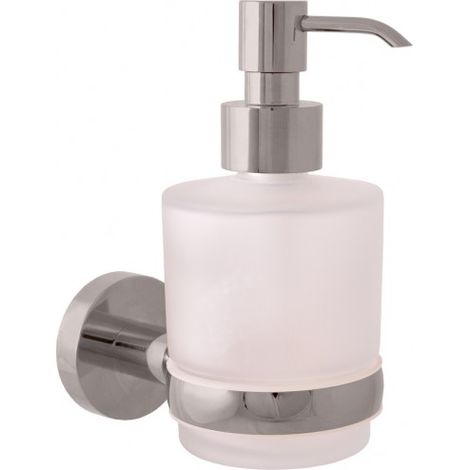 Distributeur de savon COLORADO en verre et laiton métal gris poli 200 ml (1/2)
