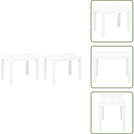Panchine all'aperto - vidaXL Panchine da Giardino 2 pz Bianco in Plastica - Panchine con effetto legno