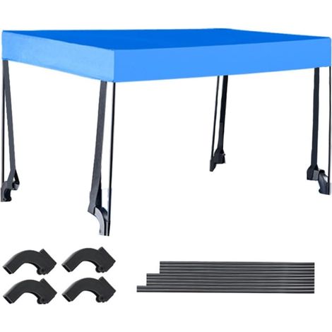 Auvent Amovible pour Fixation de Wagon, Couverture Pare-Soleil pour Chariot de 8 Pouces, Tube de Chariot, Abri Solaire en Tissu PE Bleu (1/5)