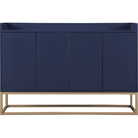 Modernes Sideboard im minimalistischen Stil mit 4 Türen ohne Griff für Esszimmer, Wohnzimmer, Küche (Marineblau) (1/5)