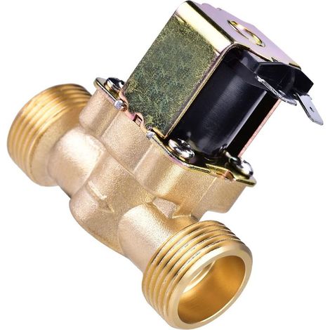 Válvula Solenoide Eléctrica Magnética 24V 3/4" Normalmente Cerrada de Latón, Válvula Electromagnética Normalmente Cerrada para Control de Agua (1/5)