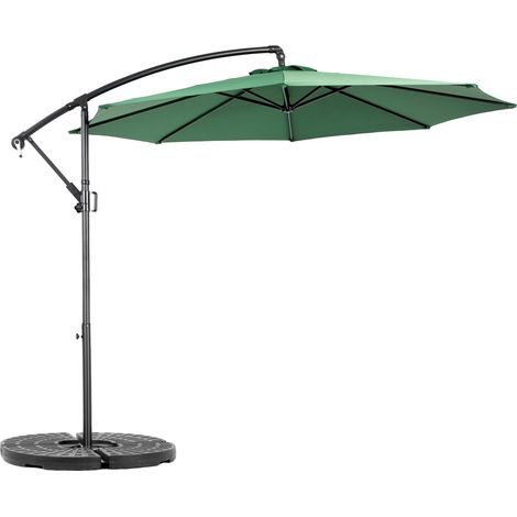 GagaGrand parasol d’extérieur rectangulaire double face 14.8 Ft avec manivelle (vert foncé) (sans base) (1/5)