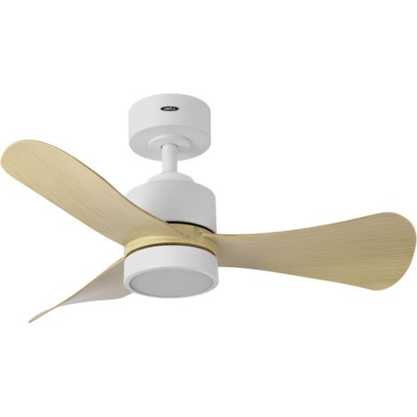 Abrila -Ventilator DC ZEPELIN White mit three Blades in Beech Colour with 6 Adjustable Speeds with 3 Temperatures Light Remote Control Included (1/5)