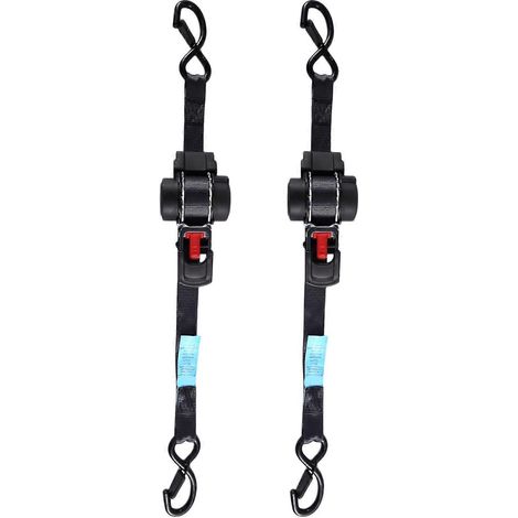 Sangles à cliquet rétractables automatiques, sangles d'arrimage à bande thermorétractable automatique pour tableau arrière de bateau, moto, jet ski (1/4)