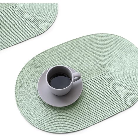 Pochette individuelle ovale en polypropylène vert brume avec 4 compartiments — (1/5)