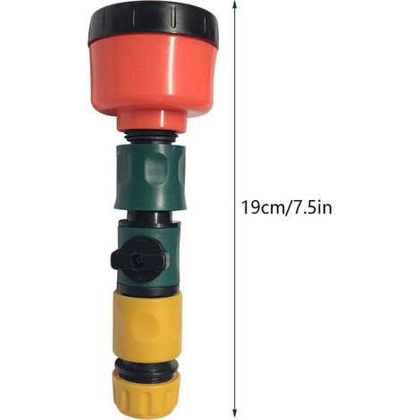 Lanza de jardín con interruptor para regar plántulas en invernaderos, ABS, G3/4, aprox. 19 cm, blanca, 1 unidad. (1/5)