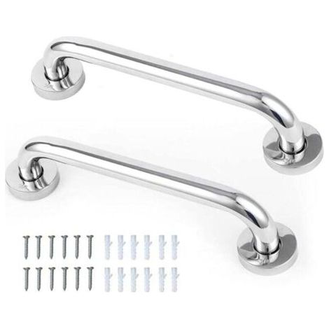 (2 pièces) Rampes de toilettes en acier inoxydable SUS304 - Rampes de 30 cm